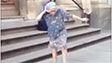 Old lady performs a spontaneous dance